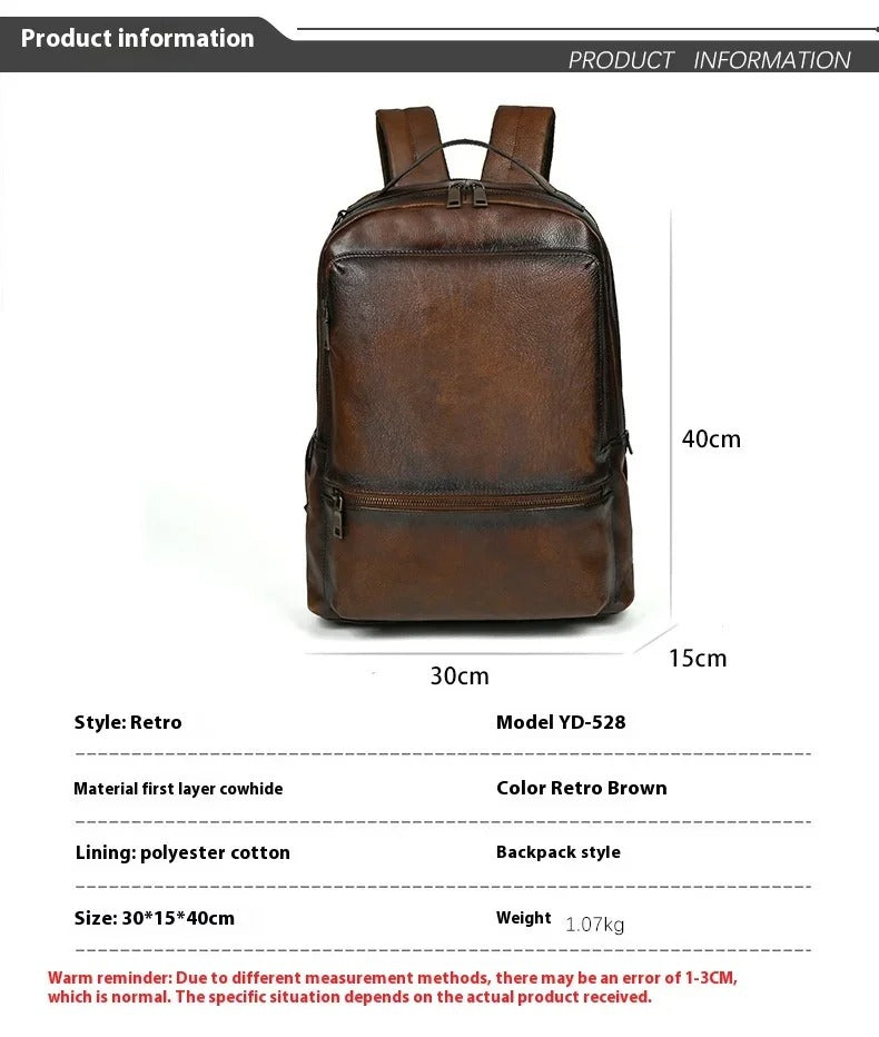 Genuine Leather travel backpack