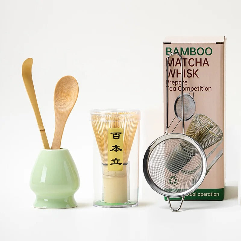 Kagu | Matcha Tea Whisk Set Black And Crimson