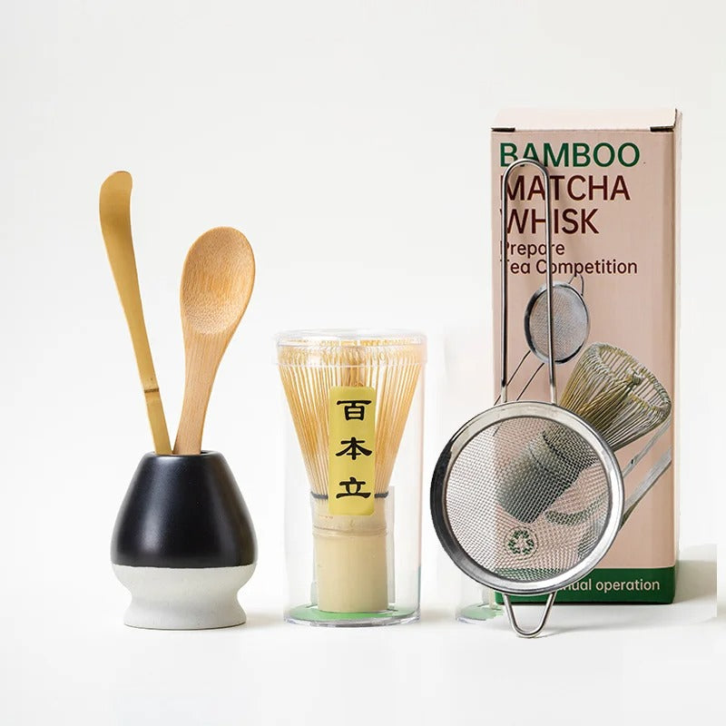 Kagu | Matcha Tea Whisk Set Black And Crimson