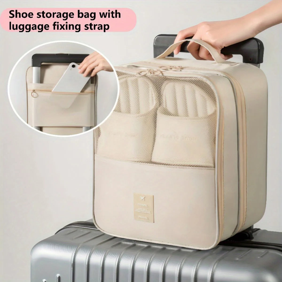 Portable twill Oxford cloth shoe bag