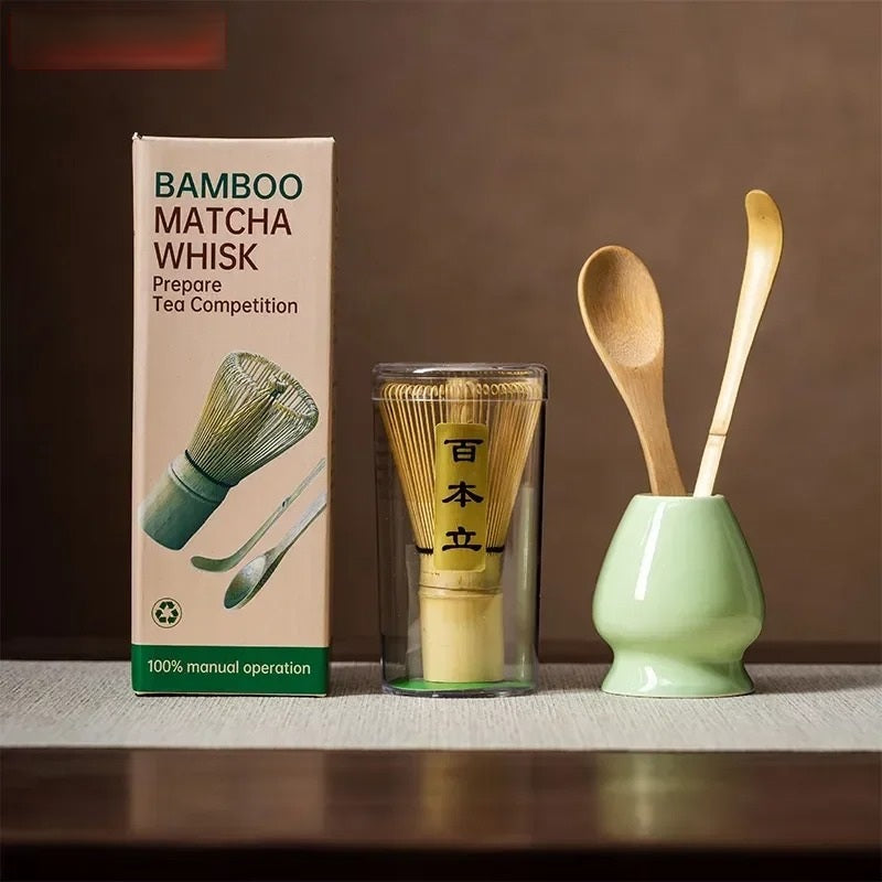 Kagu | Matcha Tea Whisk Set Black And Crimson