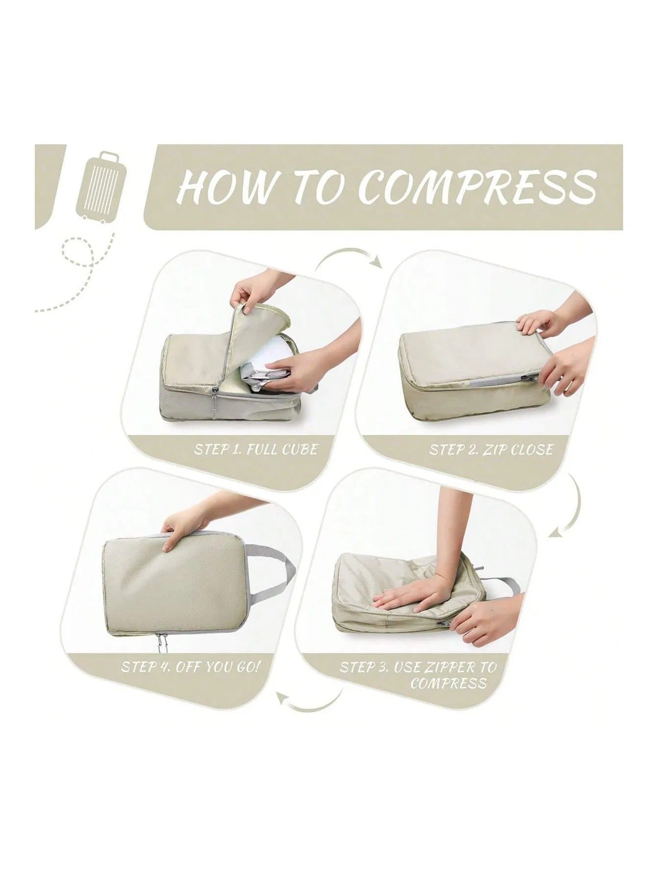6 and 8 pcs Compressible Packing Travel Storage Bags