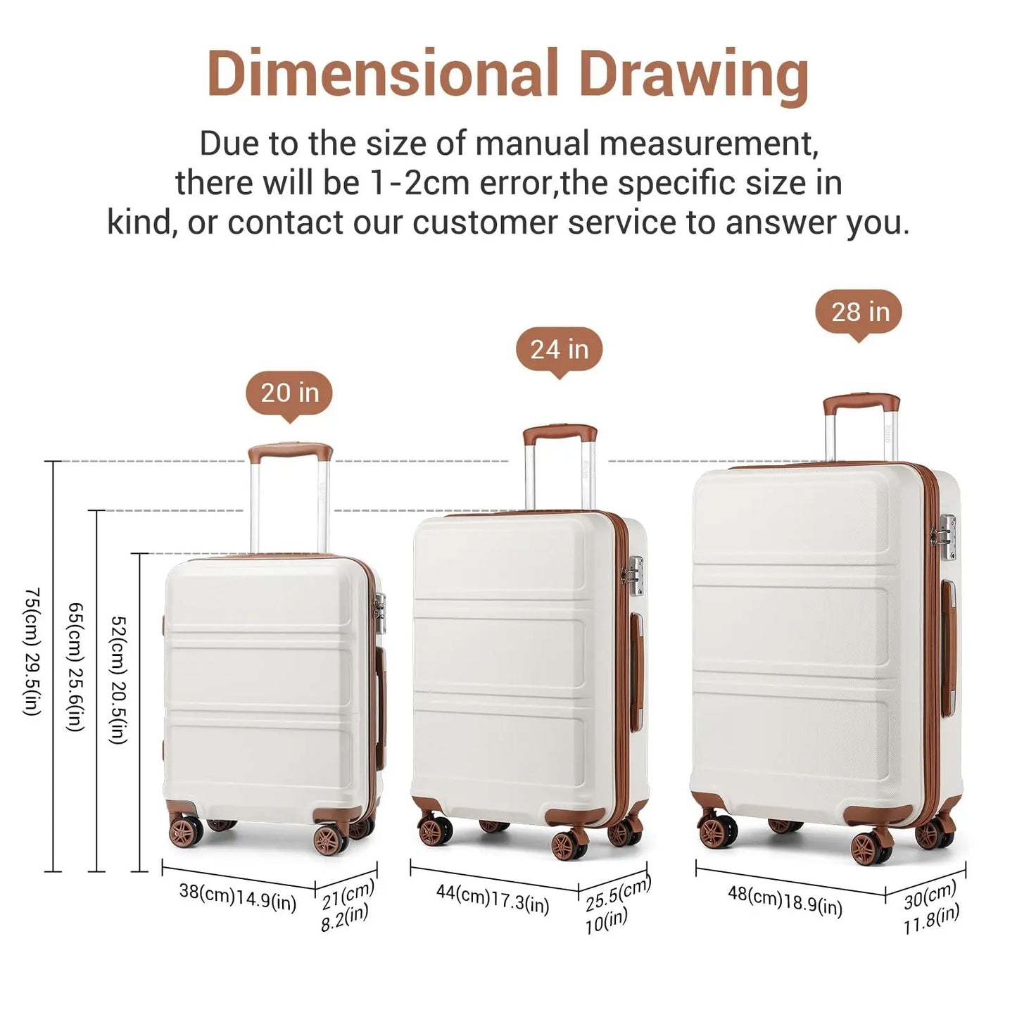 Kono 3-Piece Travel Suitcase Set