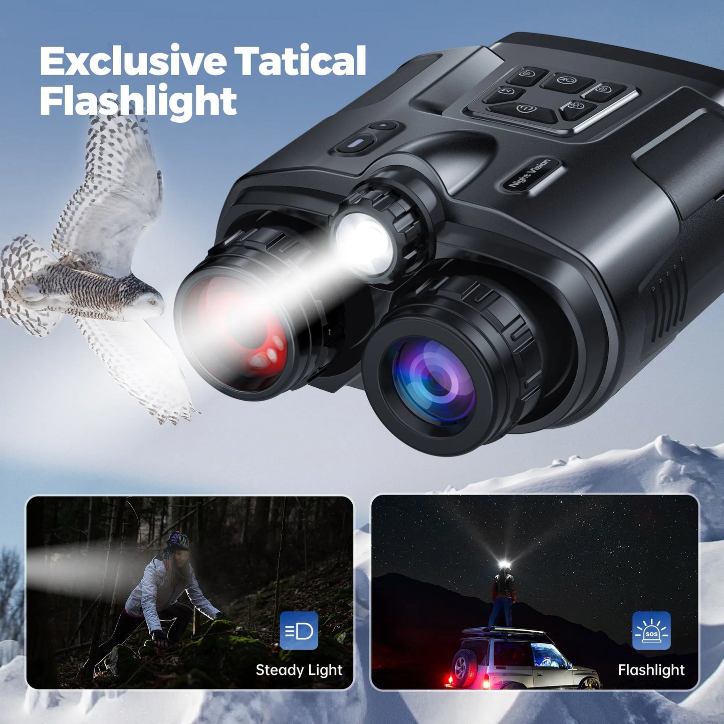4K Night Vision Binoculars 3inch Screen 8X Digital Zoom