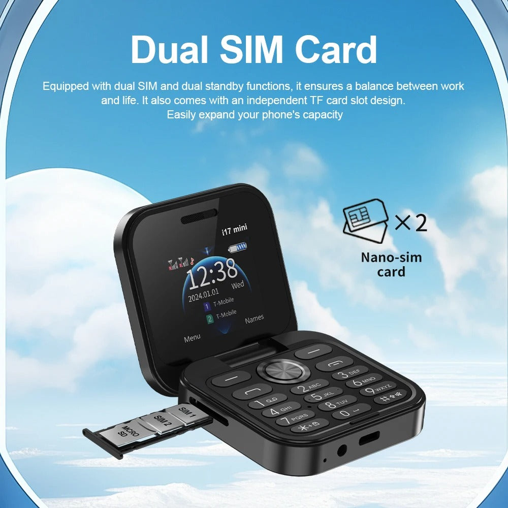 SERVO i17 Mini Small Flip Mobile Phone
