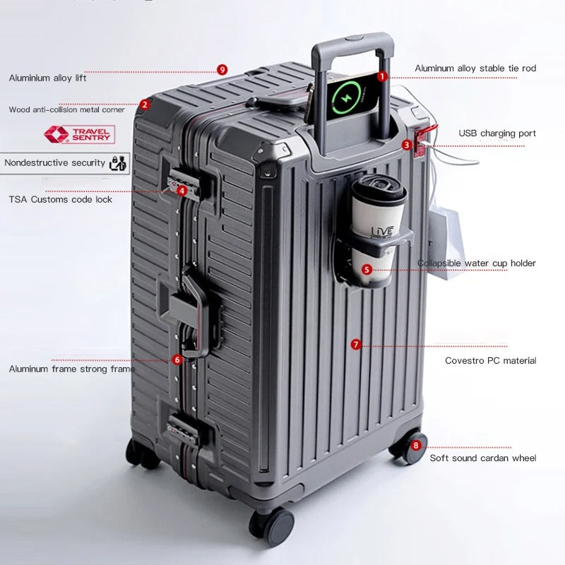 Lee Travel Suitcase Aluminium body