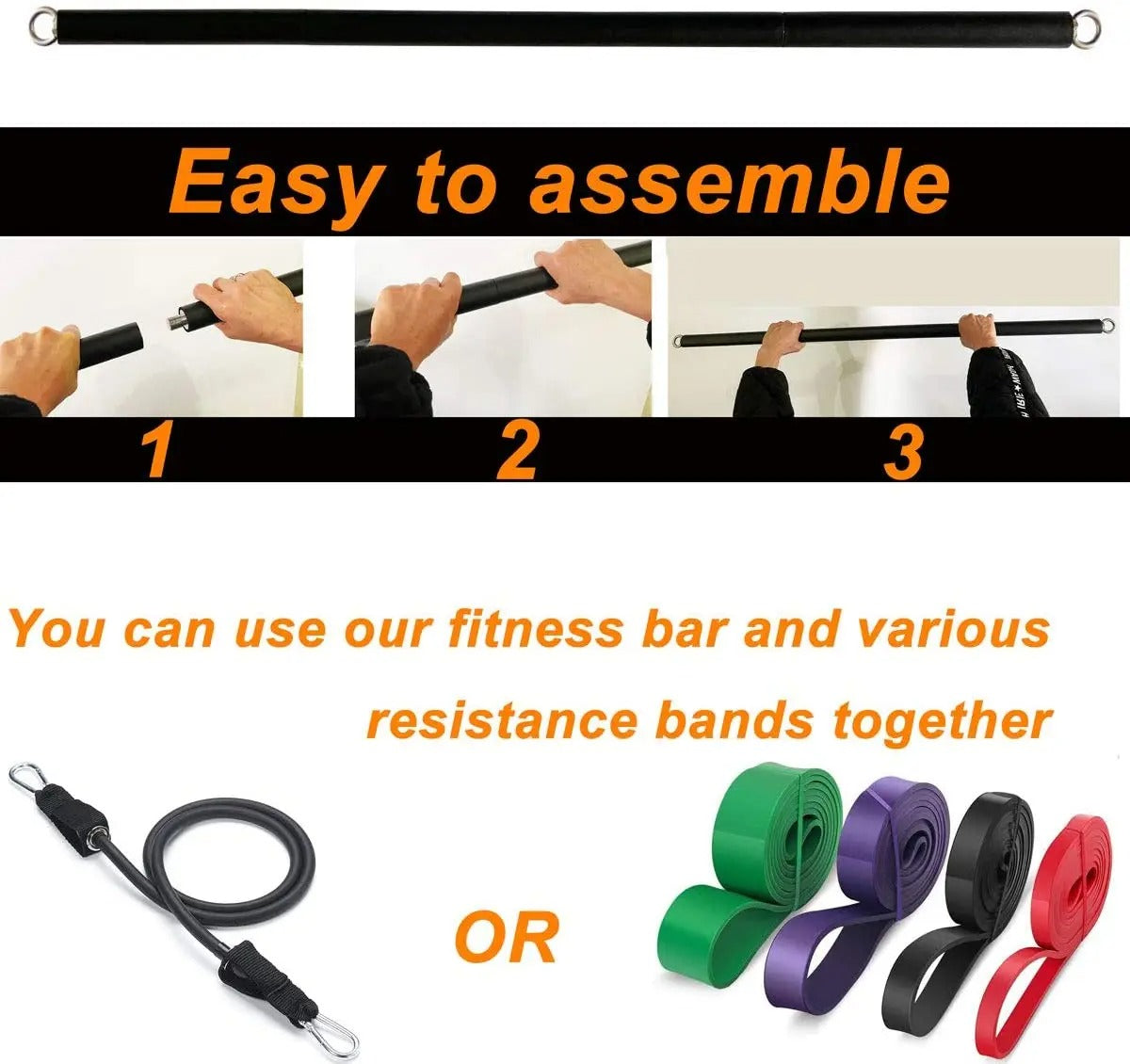 Pilates / Strength and resistance ropes and bar