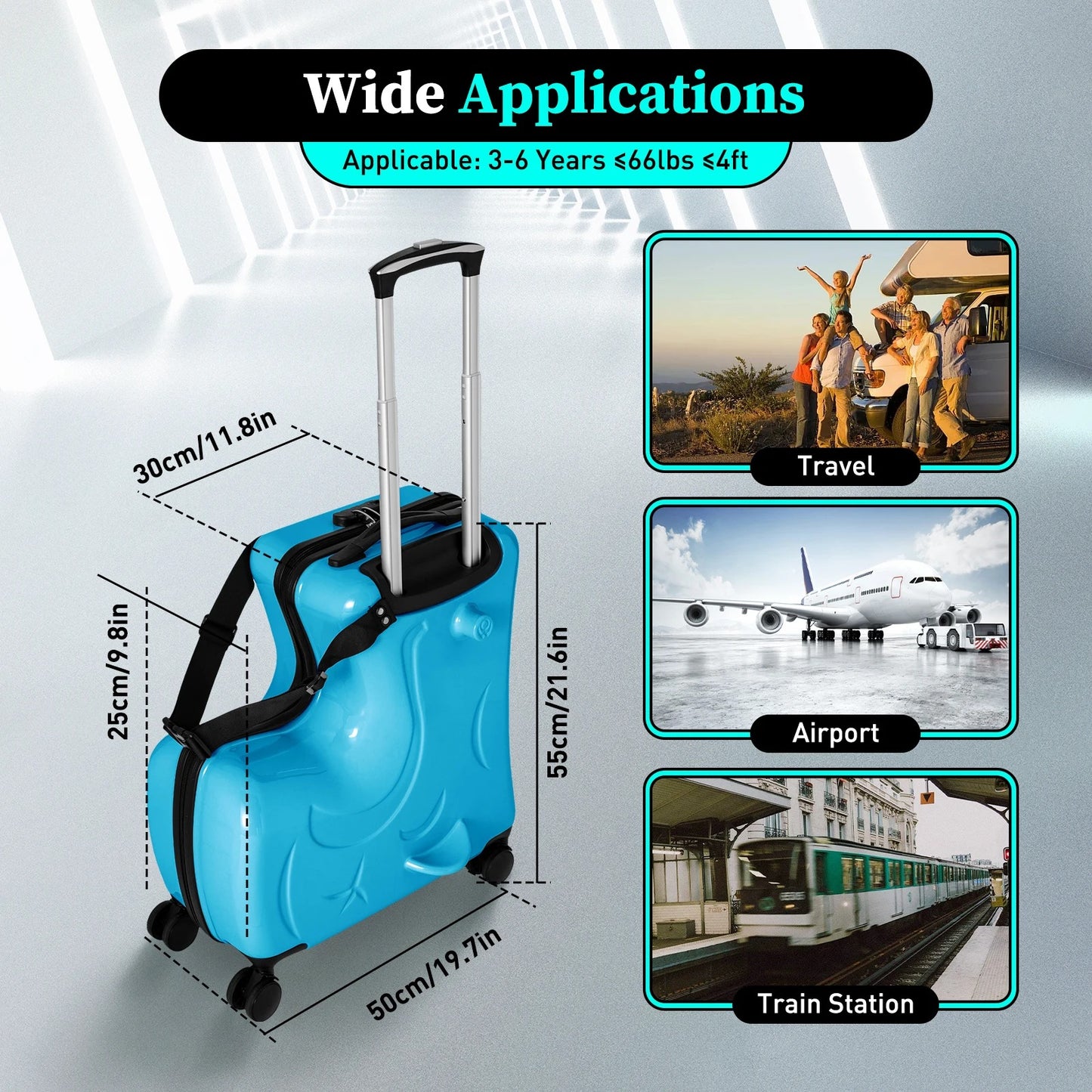 20" Kids Riding Suitcase