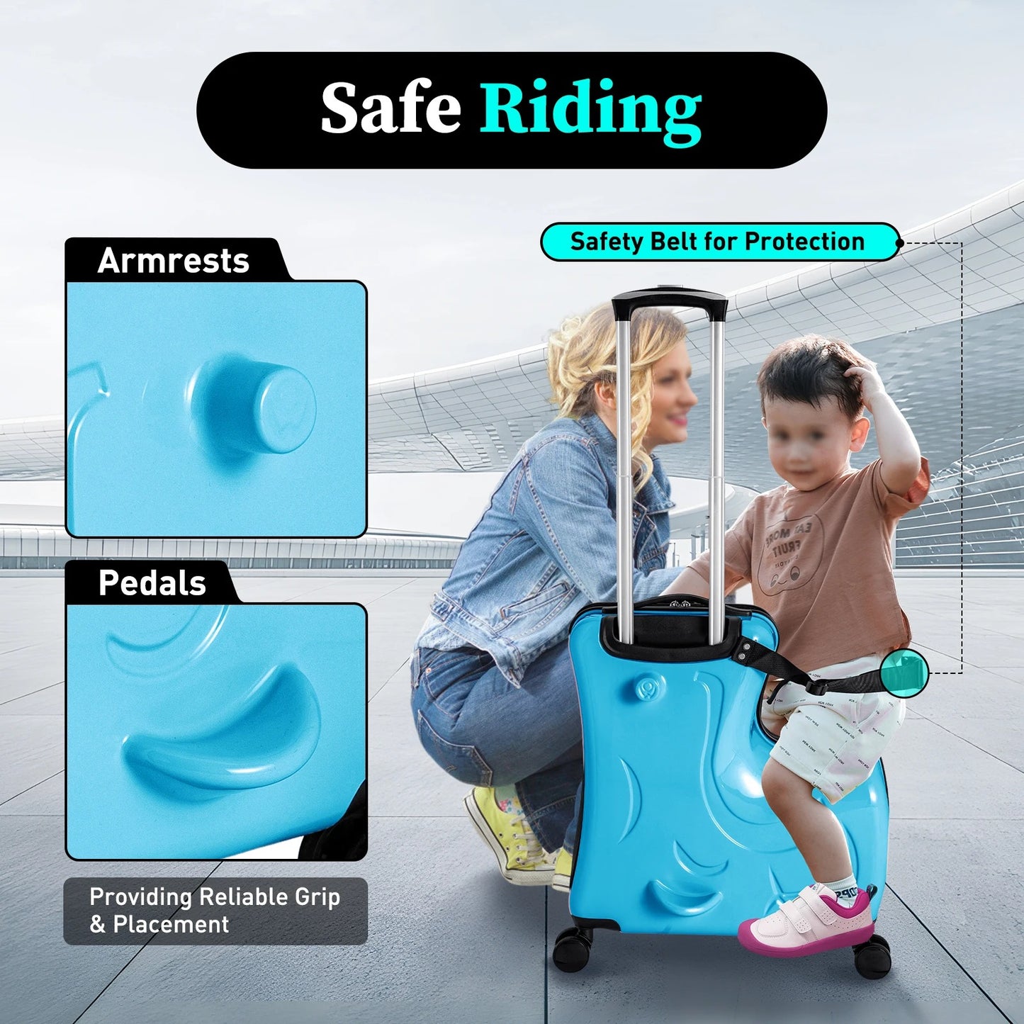 20" Kids Riding Suitcase