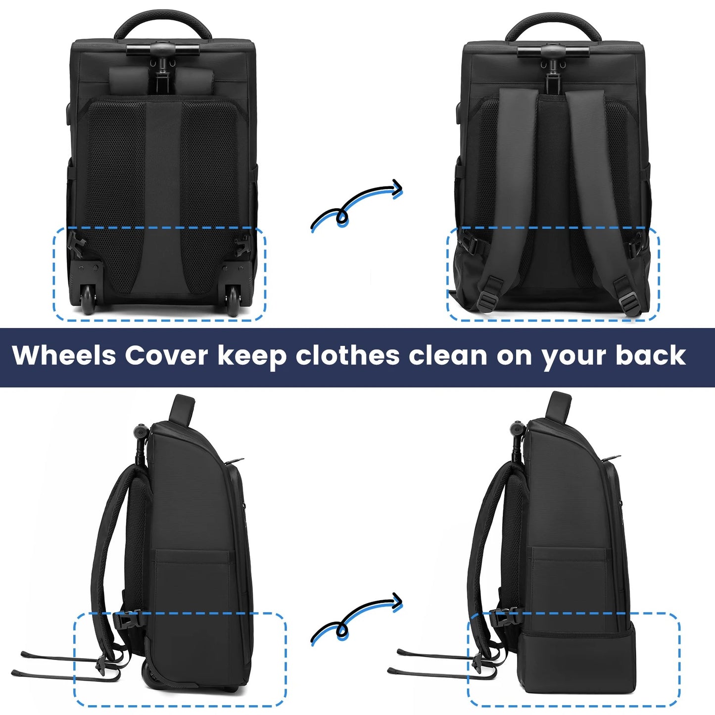 Business Rolling Luggage Backpack