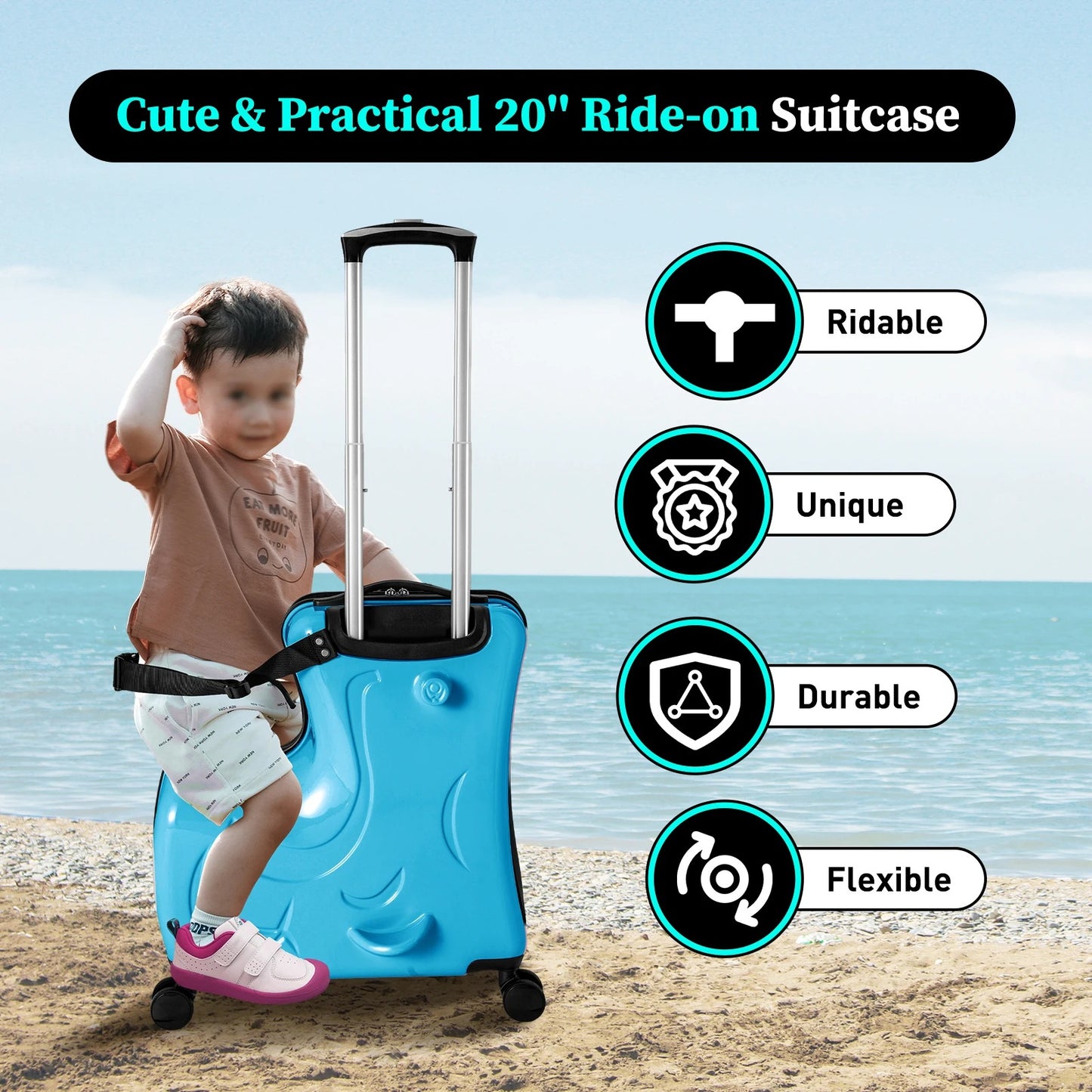 20" Kids Riding Suitcase