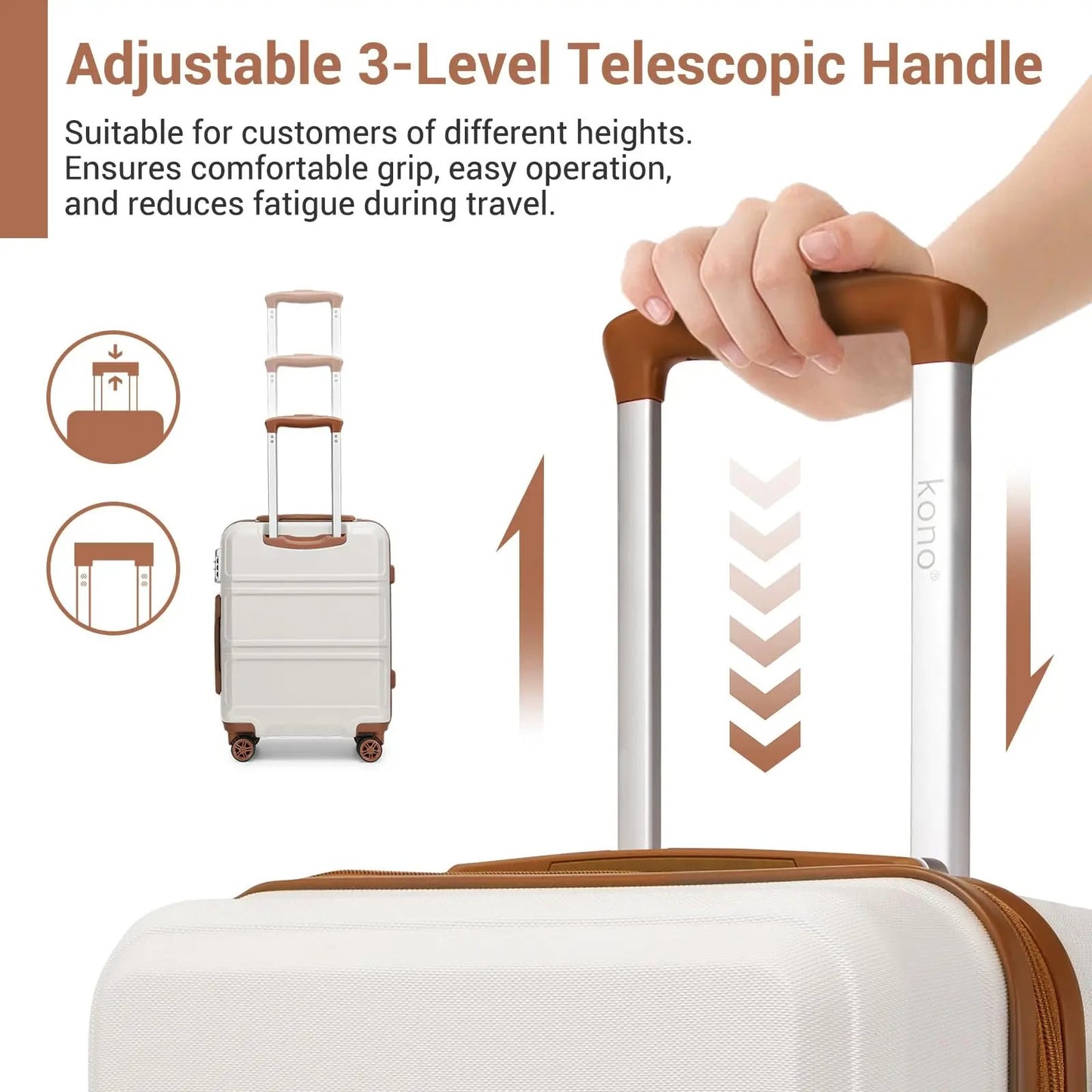 Kono 3-Piece Travel Suitcase Set