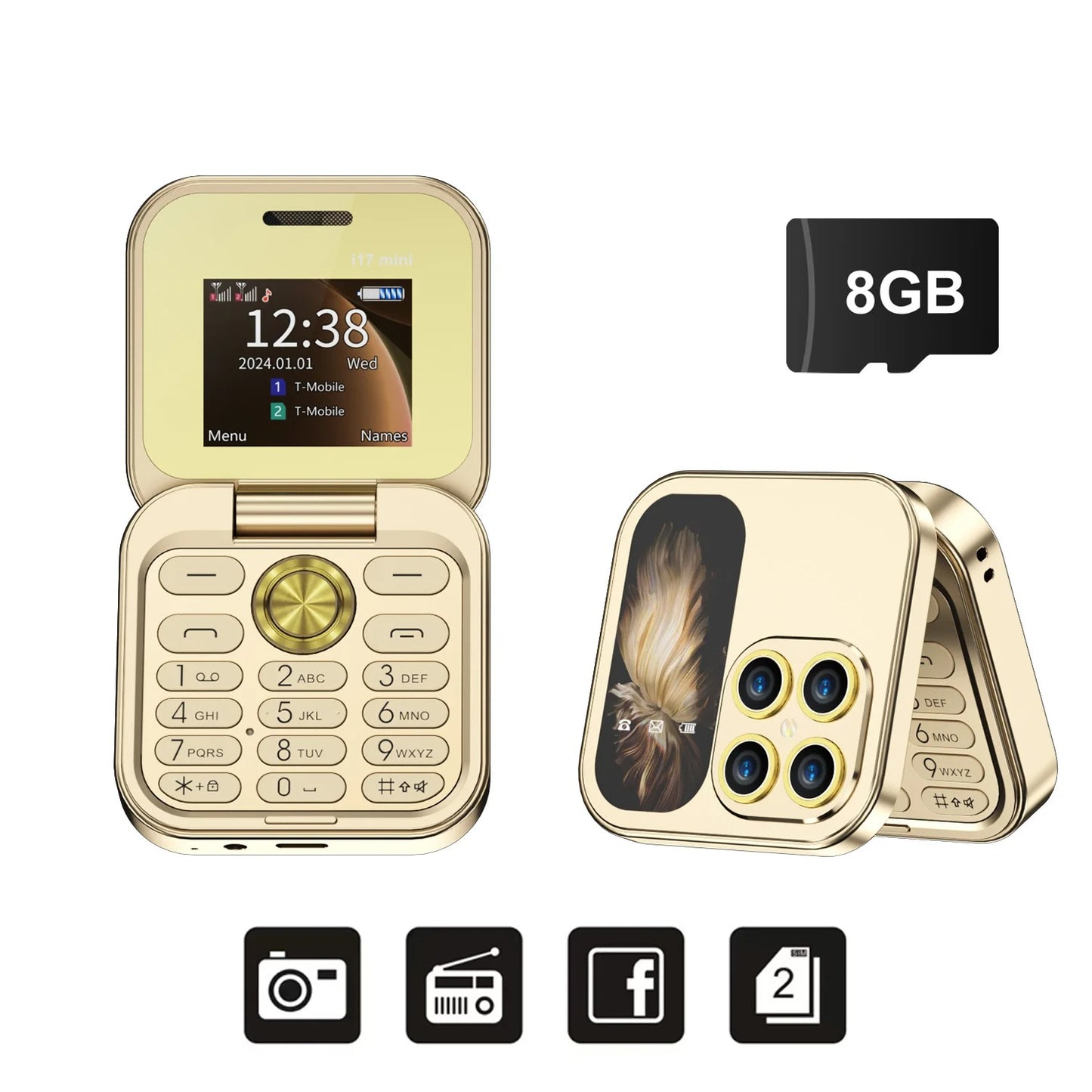 SERVO i17 Mini Small Flip Mobile Phone