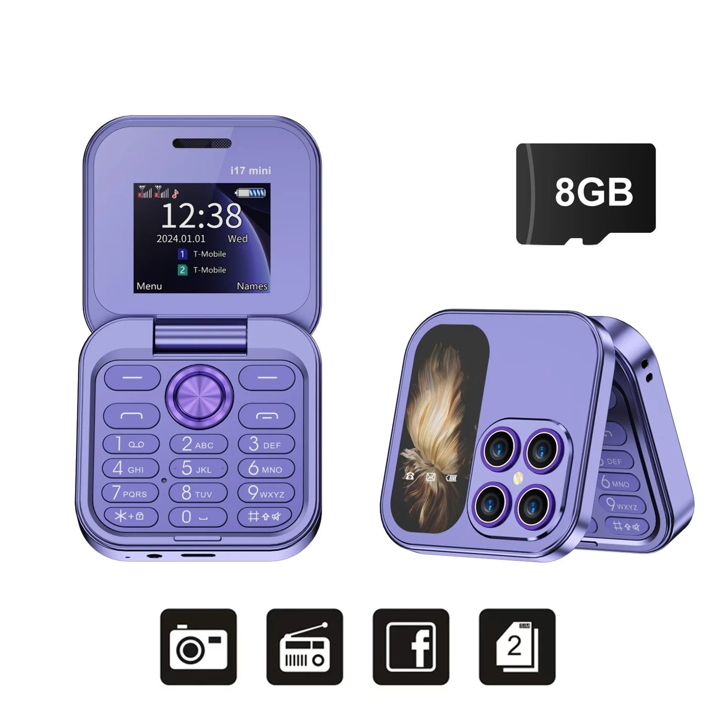 SERVO i17 Mini Small Flip Mobile Phone