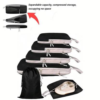6 and 8 pcs Compressible Packing Travel Storage Bags
