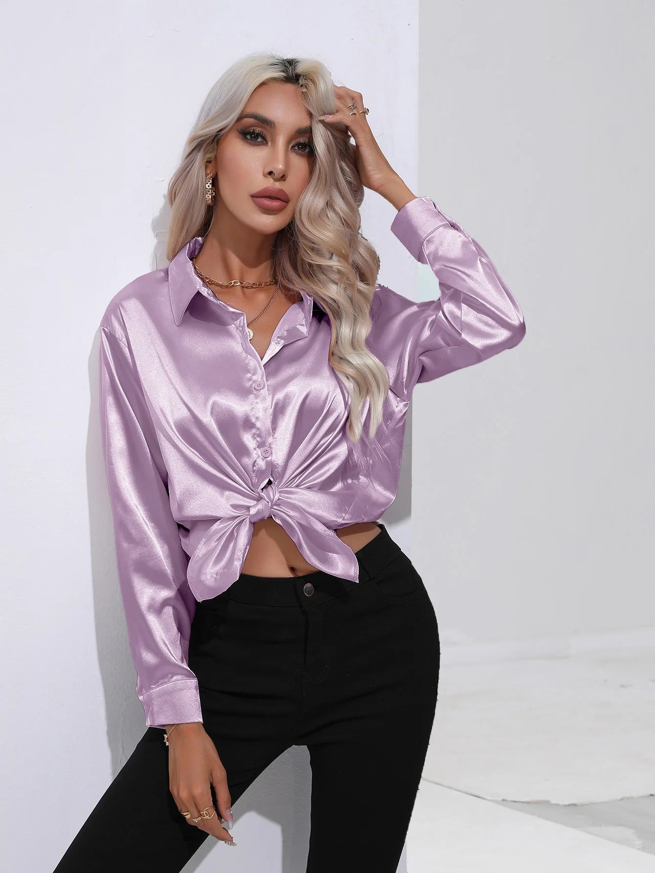 Crimson | Eleanor Silk shirt