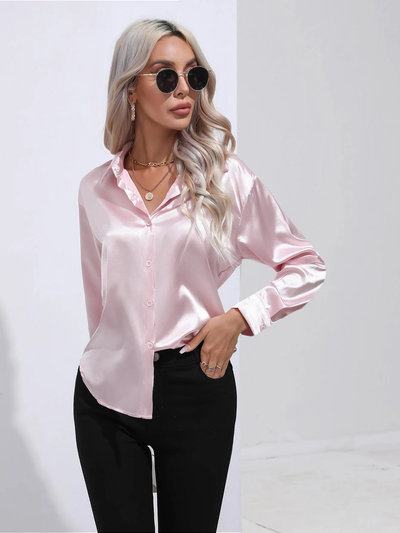 Crimson | Eleanor Silk shirt