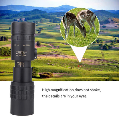 300X40 Zoom Len Spin Monoculars Professional Long Range Telescope