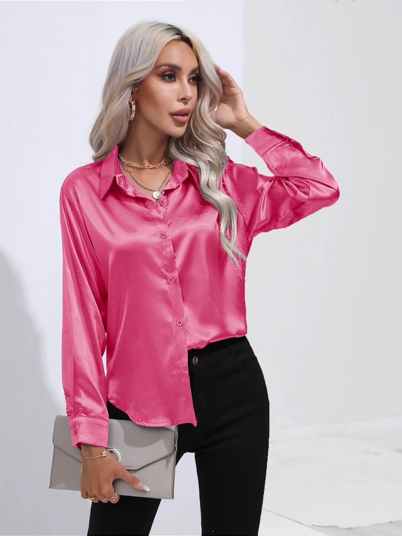 Crimson | Eleanor Silk shirt