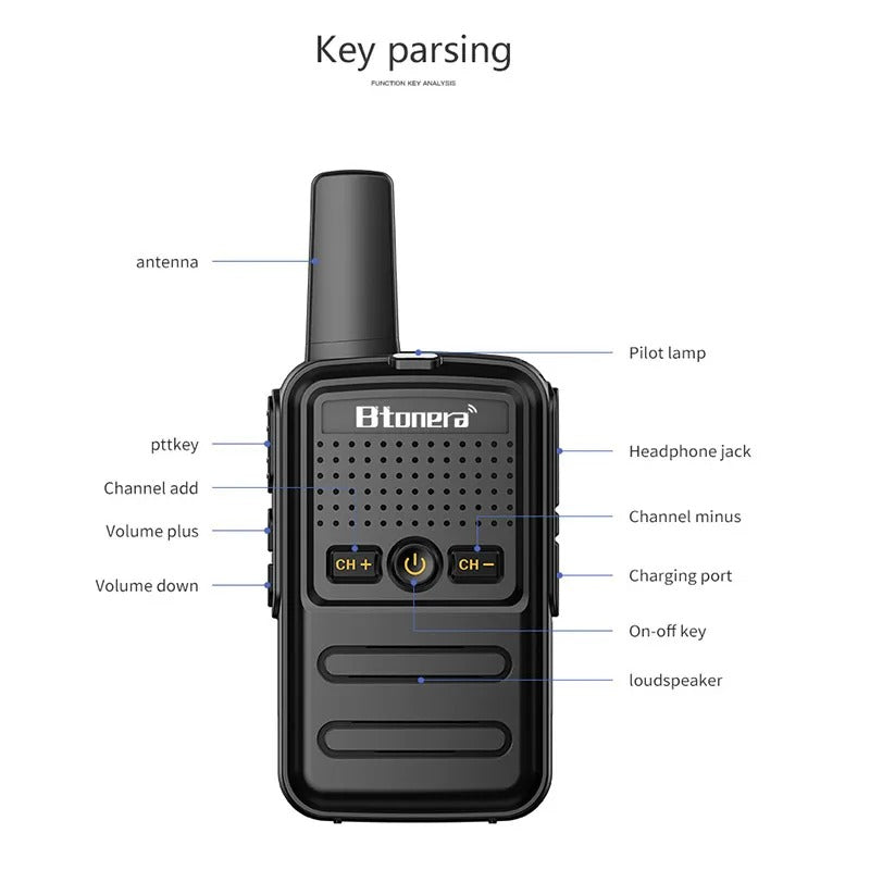 BTONERA BT-320 Portable Two Way Radio  Walkie-Talkie