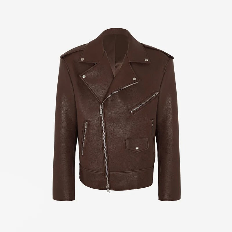 Crimson | Becky Over sized leather jacket