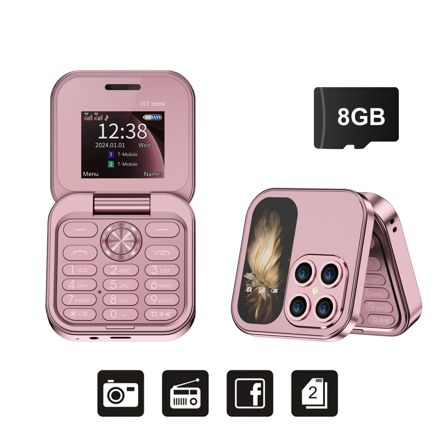 SERVO i17 Mini Small Flip Mobile Phone