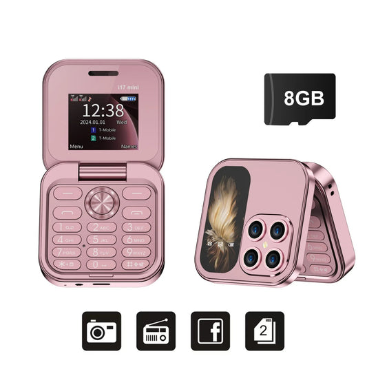 SERVO i17 Mini Small Flip Mobile Phone